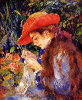 皮埃爾 奧古斯特 雷諾阿 Mademoiselle Marie-Therese Durand-Ruel Sewing 皮埃爾 奧古斯特 雷諾阿 Mademoiselle Marie-Therese Durand-Ruel Sewing